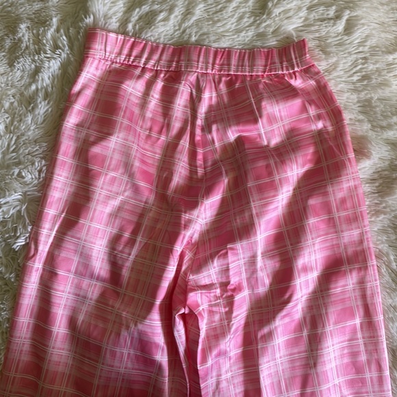 Y2K 90s Pink Plaid High Waisted Trousers - Picture 3 of 4